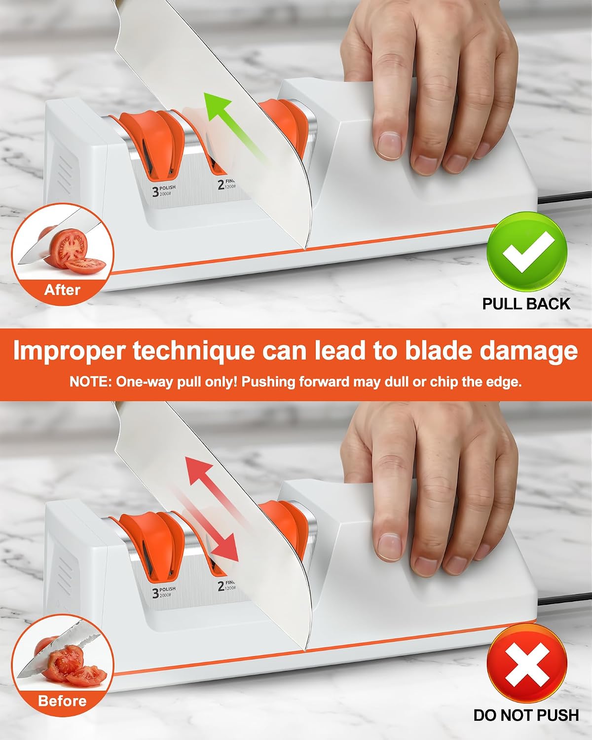 VIDOME Professional 3-Stage Electric Knife Sharpener