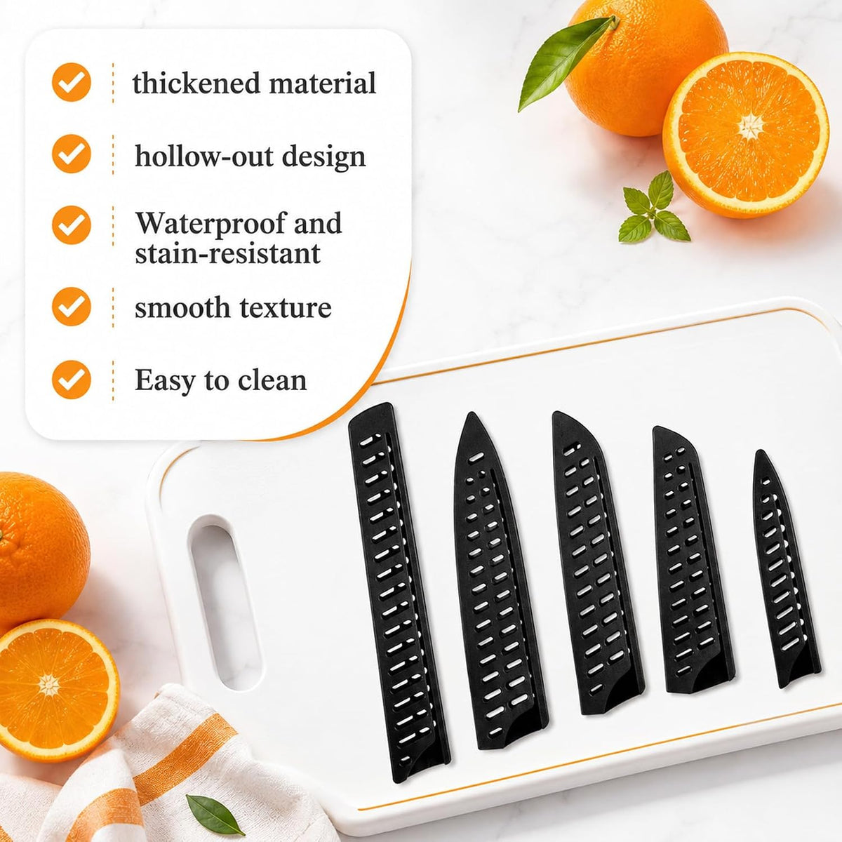 10 Pcs Black Knife Sheaths for Kitchen Universal Knife Guards Set