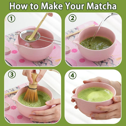 Matcha Whisk, Handcrafted Bamboo Whisk for Matcha Powder (Yellow)