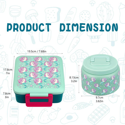 JXXM Bento Lunch Box for Kids With 8oz Soup thermo,Leak-proof Lunch Containers with 5 Compartment,thermo Food Jar and Lunch Bag, Food Containers for School (A-Blue(Extreme Locomotive))