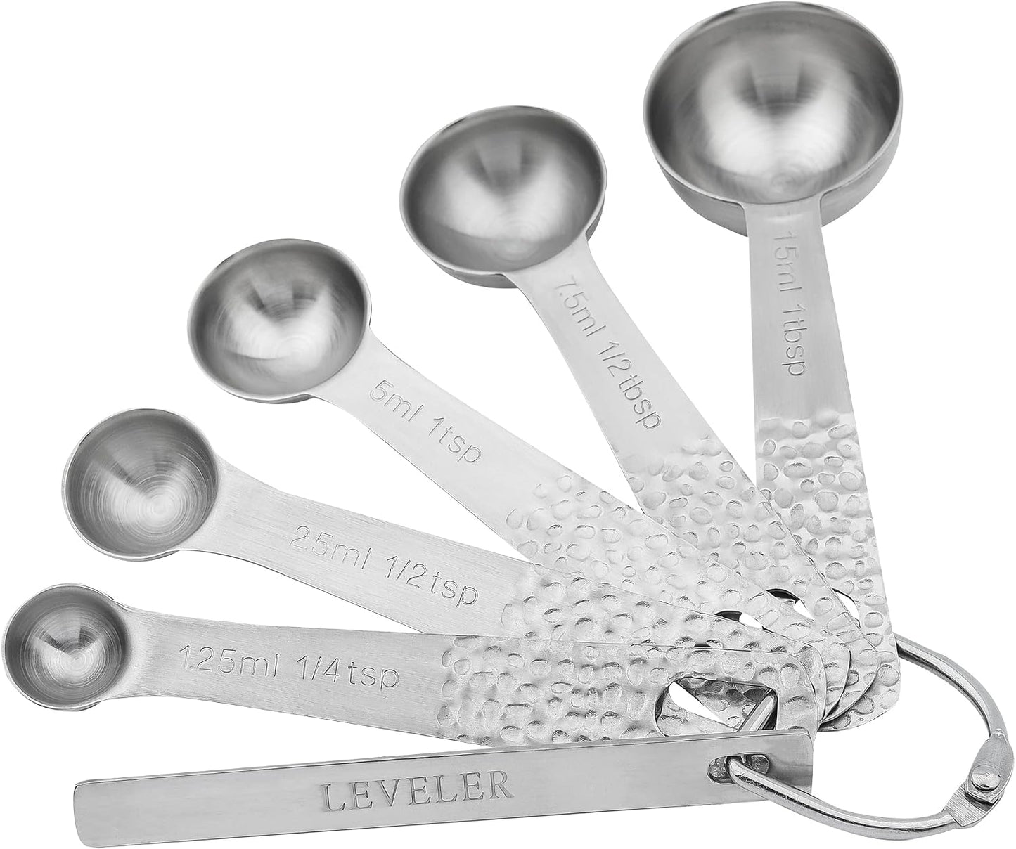 Copper Measuring Cups and Spoons Set 14, Stainless Steel Measuring Cups and Spoons set, Metal 6 Measure Cup and 7 Measure Spoon with 1 Leveler for Kitchen & Baking