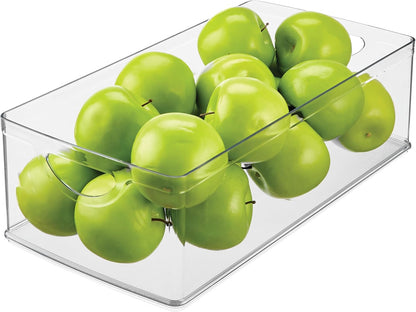iDesign Stackable Clear Plastic Extra Long Storage Bin, 2-Pack | Organizer for Kitchen Cabinet or Pantry
