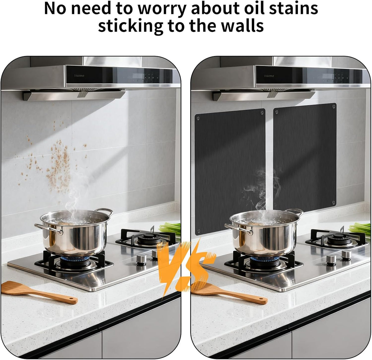Stainless Steel Stove Backsplash, Kitchen Splatter Shield Silver 12"x16"