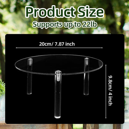 1 Piece Clear Drink Dispenser Stand, Fit Max 7.87 Inch Diameter of Glass Beverage Dispenser, Acrylic Plant Stand for Parties and Events (Height: 9.8cm/4"）