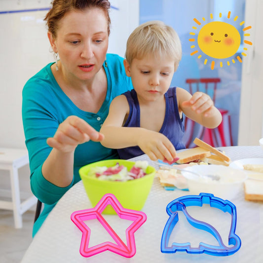Sandwich Bread Cutters Vegetable Shapes for Lunch Bento Box Accessories Kit Includes Fruit Cutter, Animal Food Picks, Cookie Cutters, Fun Stickers, Easy to Use