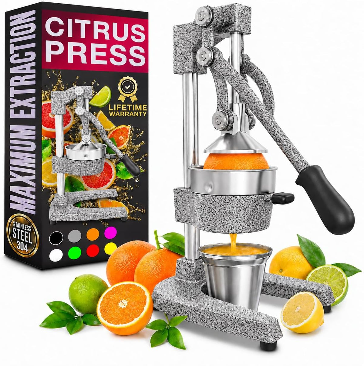 NADOBA Lemon Squeezer and Lime Squeezer, Max Extraction Citrus Hand Juicer