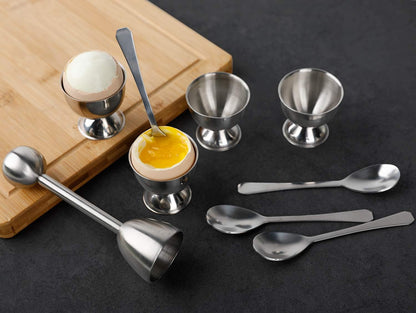 Egg Cracker Topper Cutter for Soft Hard Boiled Eggs Separator Holder Set
