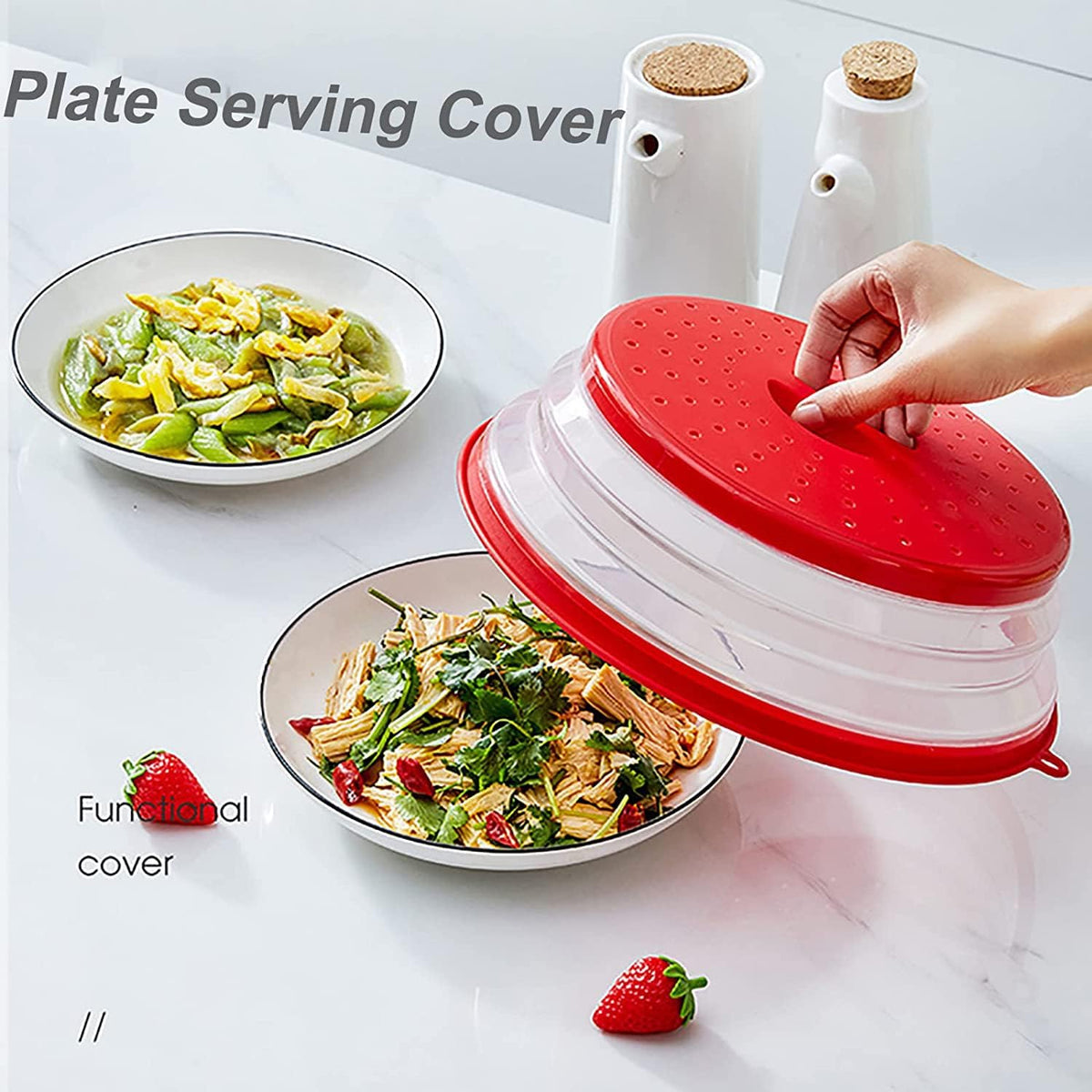Microwave Splatter Cover for Food & Silicone Mat, Collapsible Vented Guard