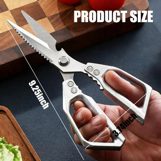 Stainless Steel Kitchen Shears, Multi-Purpose Sharp Cooking Scissors, Dishwasher Safe & Rust-Resistant, Ideal for Cutting Turkey, Bones, Scaling Fish, Opening Beer Bottles and Cracking Walnuts