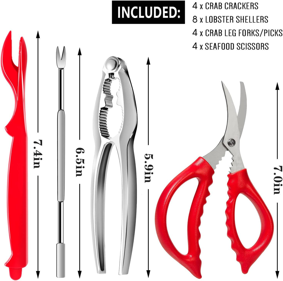 10 Pcs Seafood Tools Set, Crab Lobster Crackers