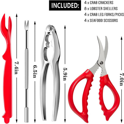 10 Pcs Seafood Tools Set, Crab Lobster Crackers