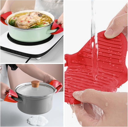 NEPAK 4 Pairs Silicone Cooking Pinch Grips Oven Mitts Potholder for Kitchen Cooking & Baking