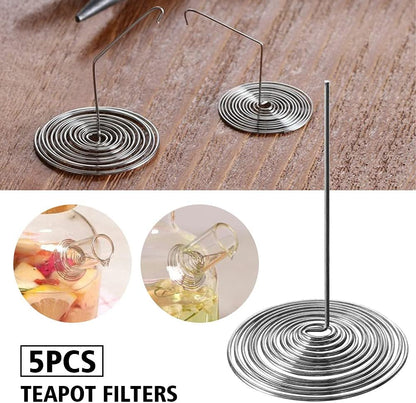 Teapot Spout Strainers, 5 Pack Stainless Steel Tea Leaf Filters