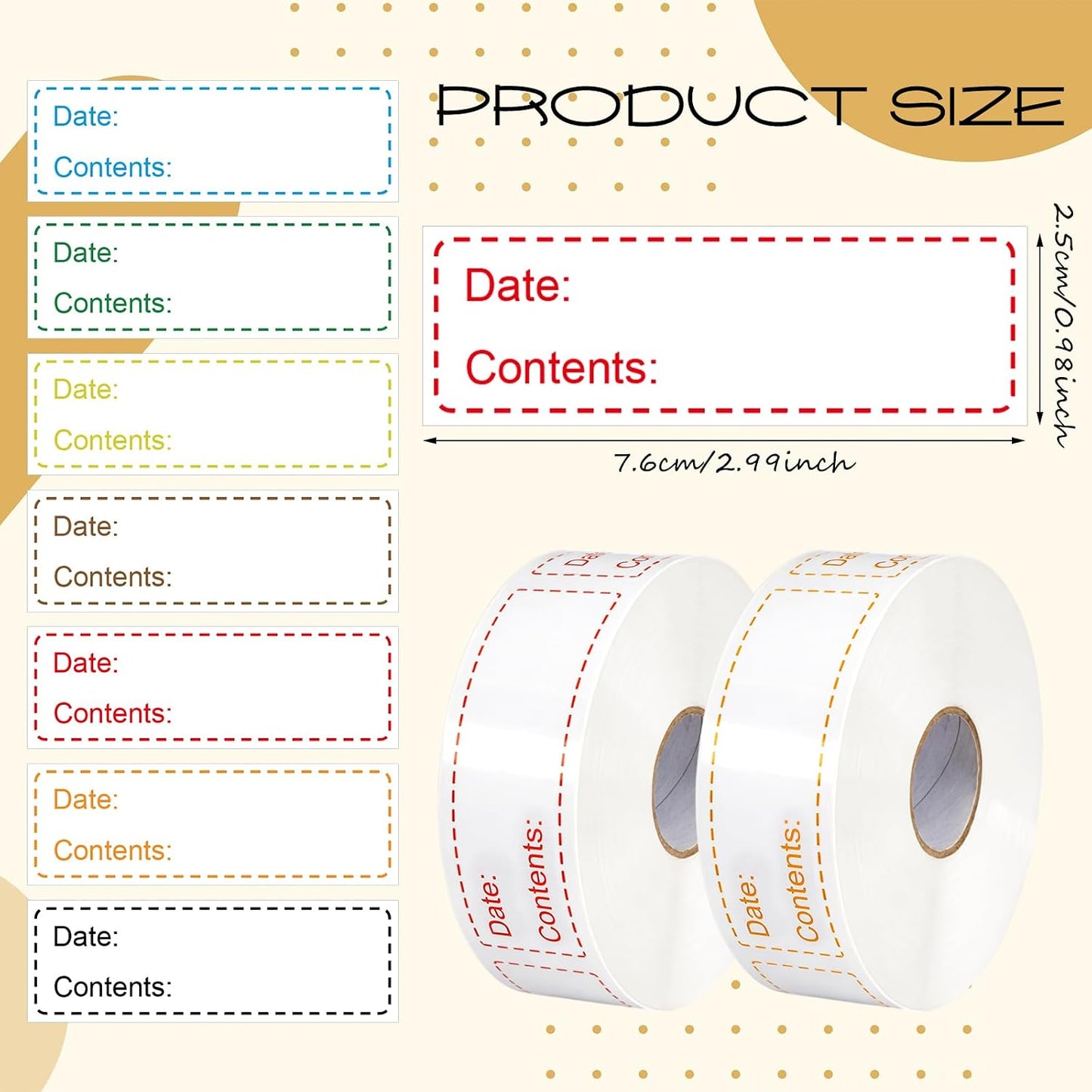 Sayglossy 7000 Pcs Day of Week Label Food Label Monday Through Sunday Management Inventory Sticker Removable Weekly Self Adhesive Date Dot Sticker for Restaurant Kitchen Container (Square)