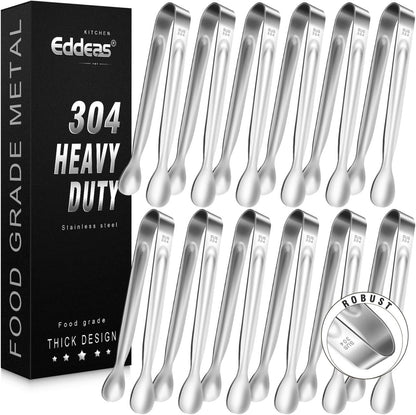 Eddeas Kitchen Tweezers Tongs, Cooking Tweezers Stainless Steel - 3 Size 12'' 10'' & 8 inch Ideal for Meat, pasta, plating and pinching delicate small pieces of food, Set of 3