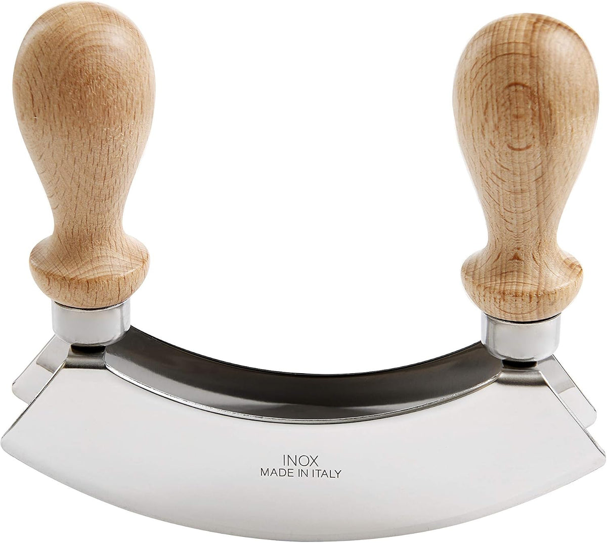 Fantes Mezzaluna Rocking Chopper, Stainless Steel Blade with Beechwood Handles, 9.5-Inch Blade, The Italian Market Original since 1906