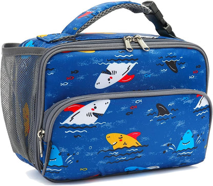 FlowFly Kids Lunch box Insulated Soft Bag Mini Cooler Back to School Thermal Meal Tote Kit for Girls, Boys, Astronaut - Colors A