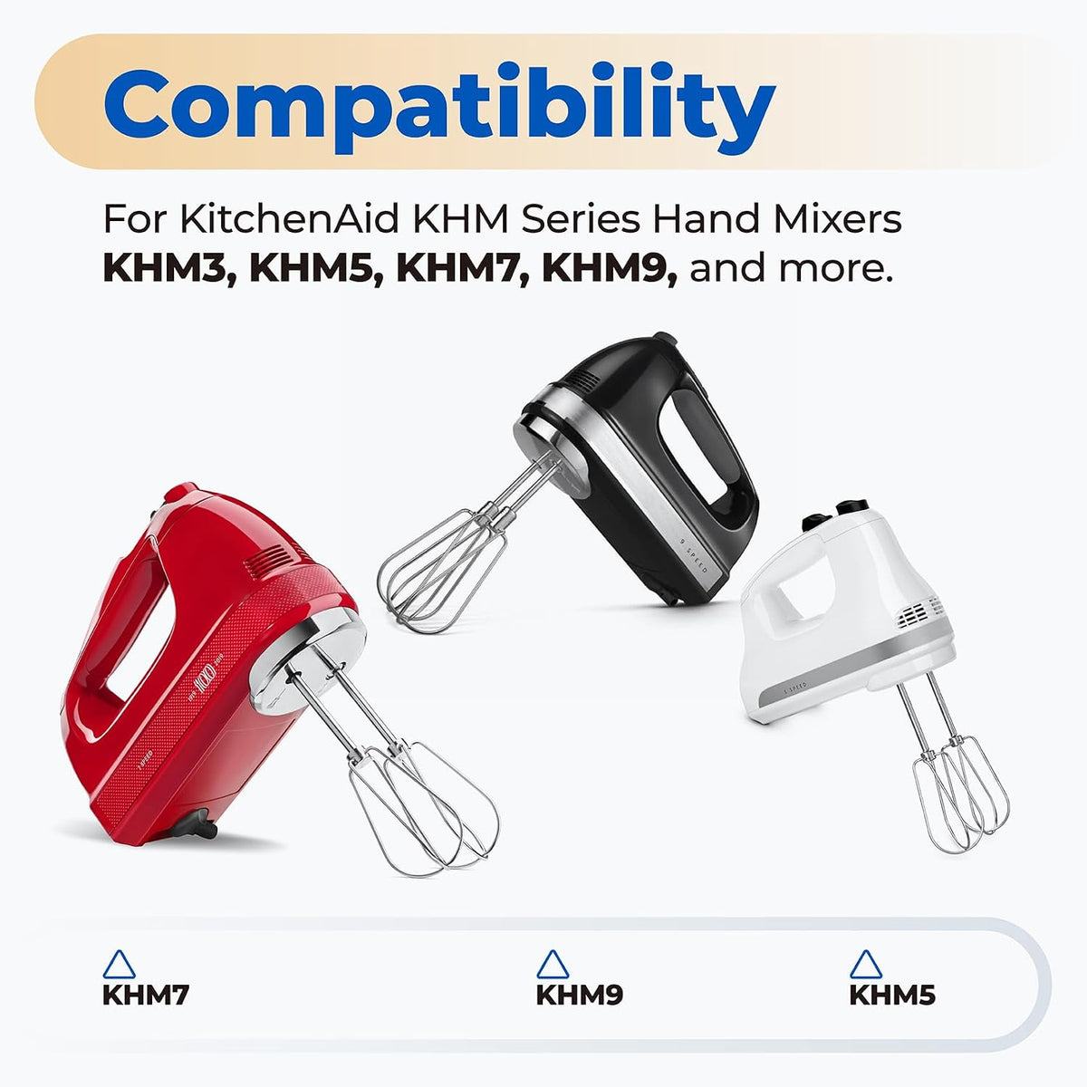 Hand Mixer Beaters Attachments for KitchenAid, KHM2B, Stainless Steel