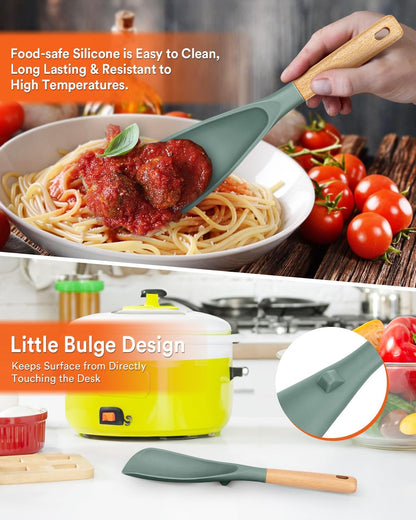 Badiano Cooking Spoon and Rice Scooper for Nonstick Cookware,Multi-function