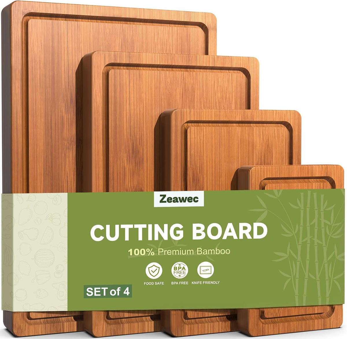 Deep-Carbonized Bamboo Cutting Board for Kitchen, Carbonized