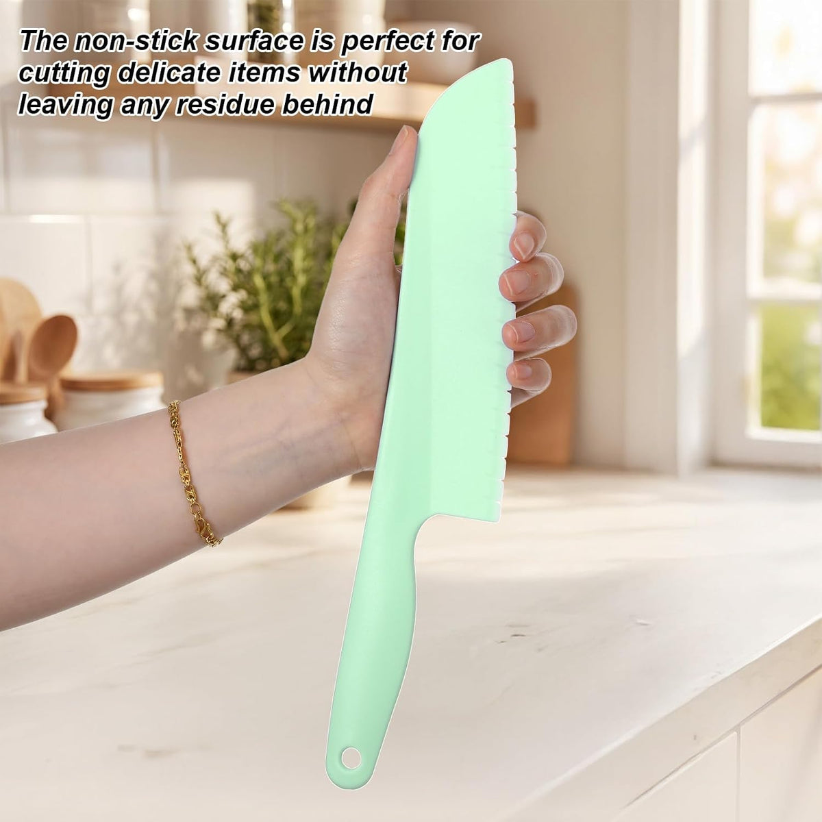 Mabor Plastic Lettuce Knife, 4Pcs Lettuce Knife to Prevent Browning