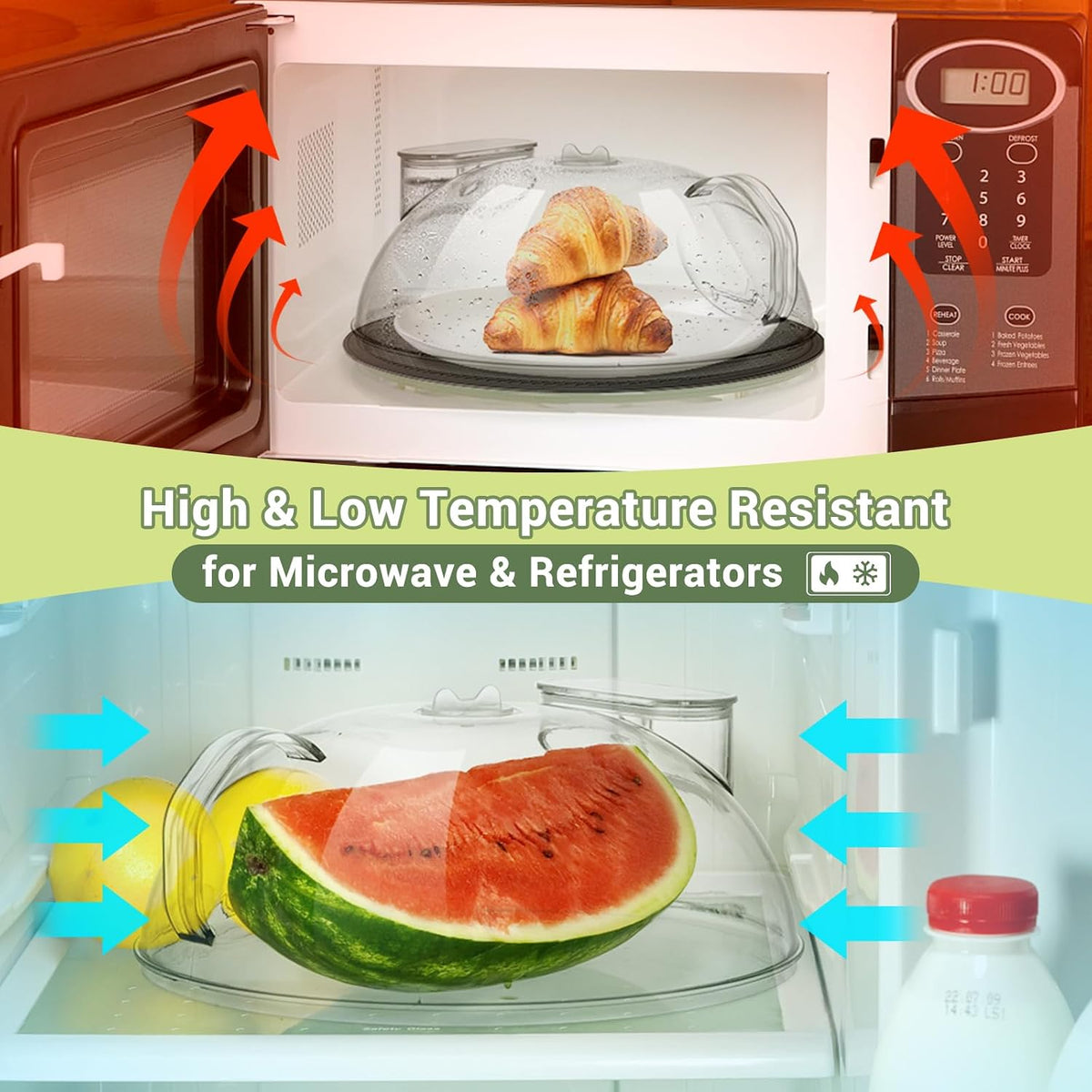 Microwave Splatter Cover, Clear, 10" Plate & 12" Mat
