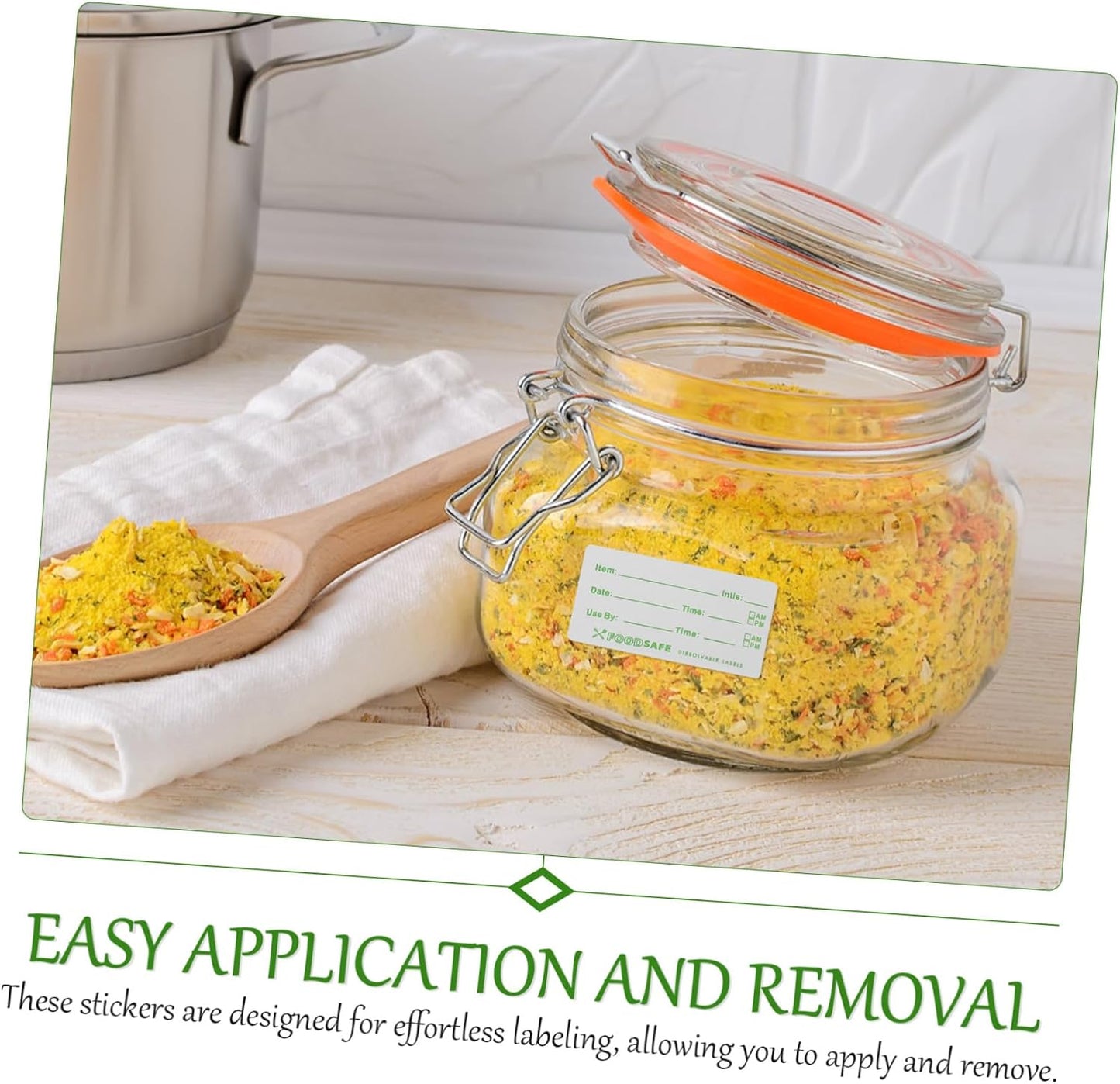 Date Stickers for Food Storage of Removable Labels for Refrigeration Easy Application and Removal for Organizing Kitchen and Pantry Items