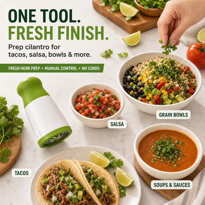 Manual Cilantro Chopper and Herb Grinder with Stainless Steel Blade