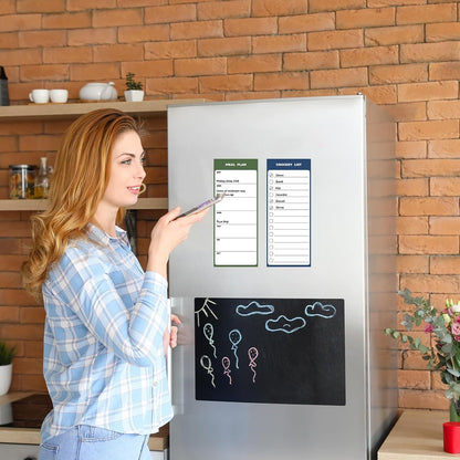 Magnetic Whiteboard for Fridge 5pcs 4x10inch Dry Erase Refrigerator White Board Magnet Meal Planner Board for Kitchen - Fridge and Freezer Inventory List Weekly Menu Plan Board Memo Pad Grocery List