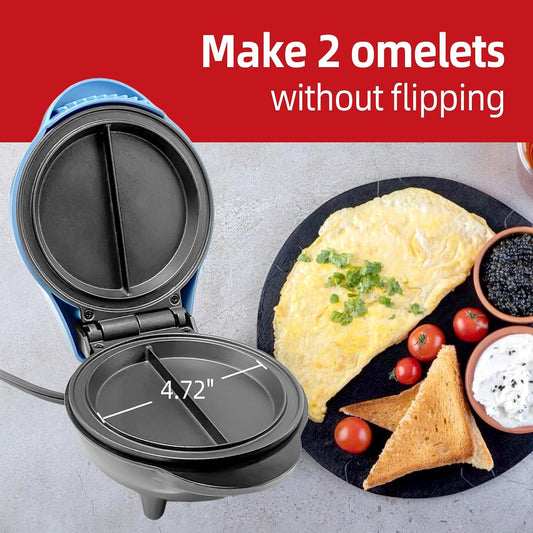 Mini Electric Omelet Maker Non-Stick Frittata Maker Dessert Maker Stainless Steel