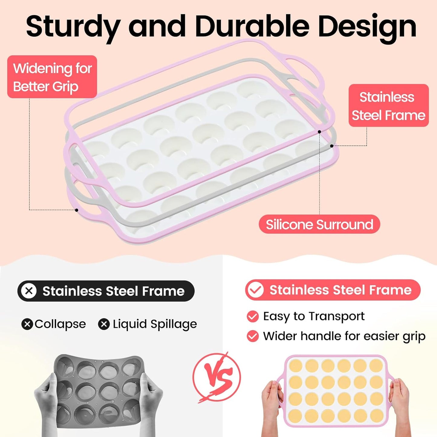Silicone Muffin Pans for Baking 2 Pack, 2.6 Inch with Metal Reinforced Frame, Regular Size Nonstick Cupcake Pan 12 Cups for Baking Homemade Muffins, Dishwasher Safe BPA Free-Blue