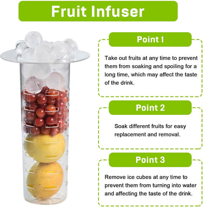 2 Gallon Drink Dispenser with 18/8 Stainless Steel Spigot, Sun Tea Glass Mason Jar for Outside, Iced Lemonade Beverage Dispenser with Fruit Infuser, Large Water Juice Jug, Punch Dispenser for Parties