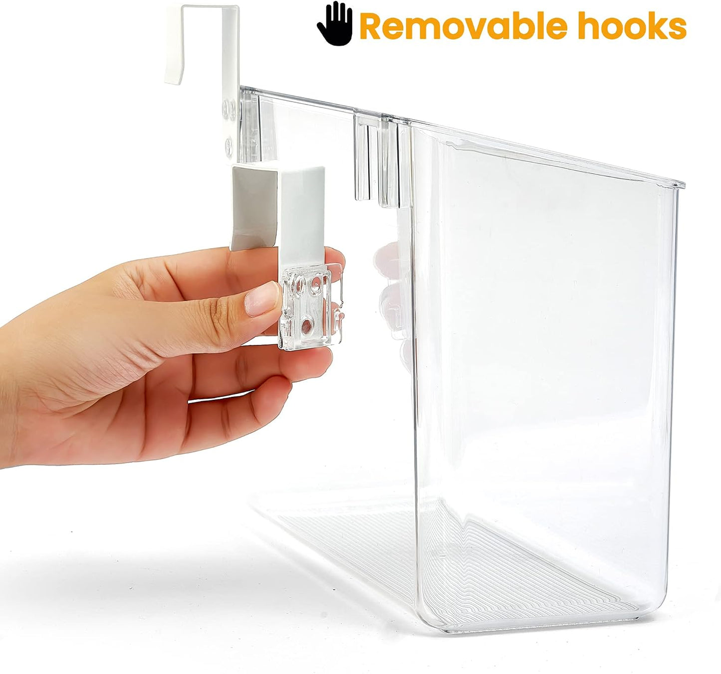vacane Office Hanging Organizer, Clear Hanging Baskets for Organizing Over the Cabinet Organizer Holder for Kitchen, Pantry, Bathroom-Hang Outside or Inside Door-XL