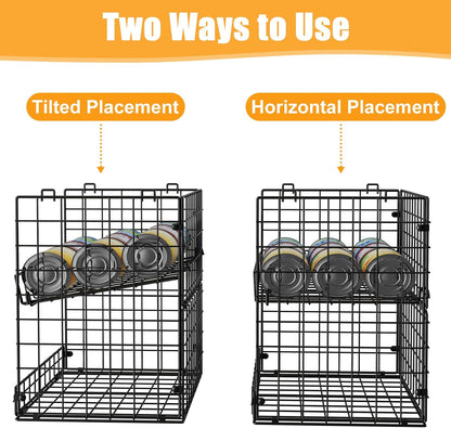 JKsmart 3 Pack XXL Stackable Wire Baskets with Handles for Pantry Storage and Organization, Fruit and Vegetable Basket with Name Plates, Metal Storage Bins for Snack Can Fruit Veggies, XXL