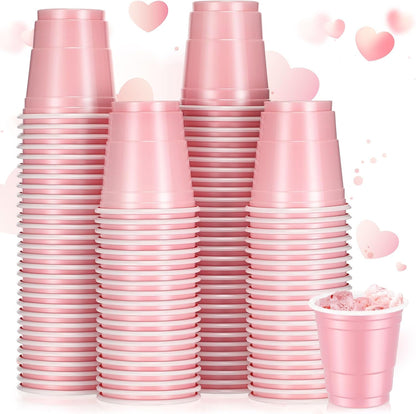 Roshtia 100 Pack 2 oz Plastic Shot Cups, Mini Disposable Shot Glasses 2 oz Wedding Party Cups for Bridal Shower Wedding Party, Beer Taste Serving, Snacks(Black, Gold)