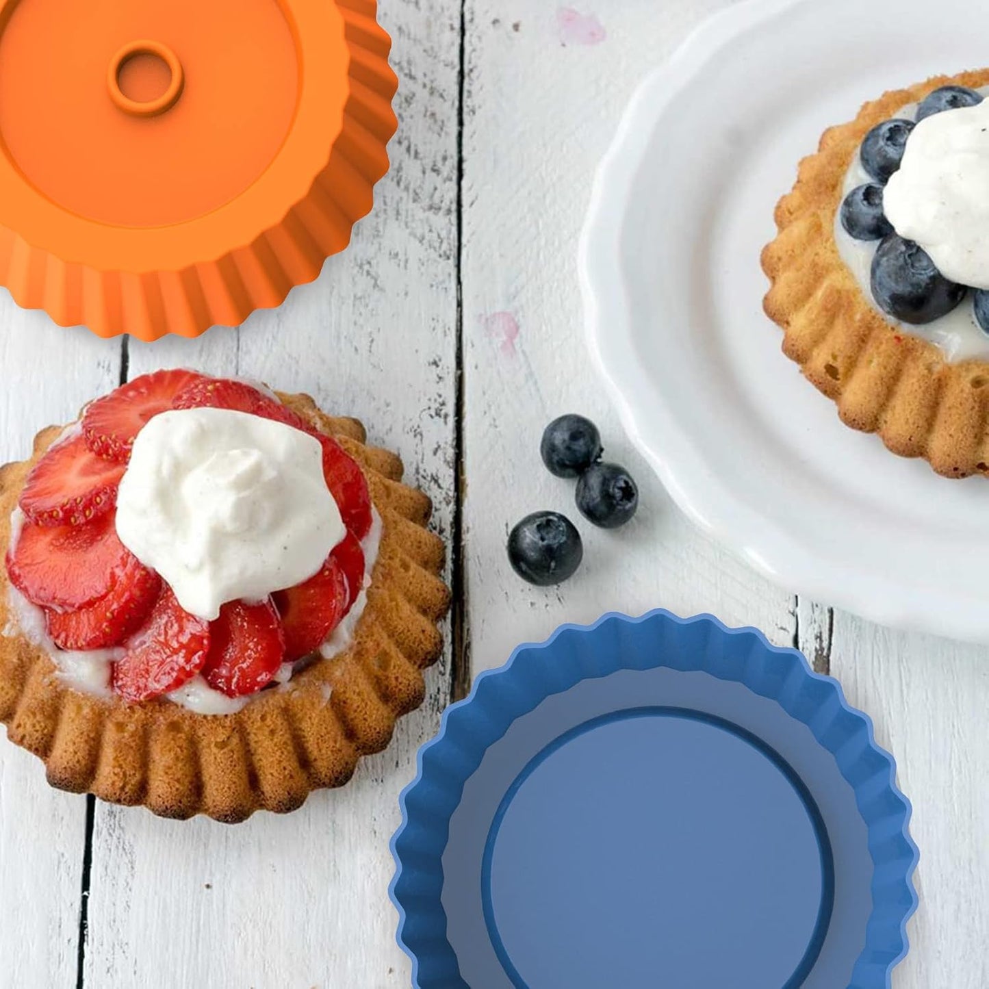 Webake 3PCS Silicone Air Fryer Muffin Pan for Baking 4 Cavity Air Fryer Egg Bites Silicone Mold, Nonstick BPA Free Muffin Tins