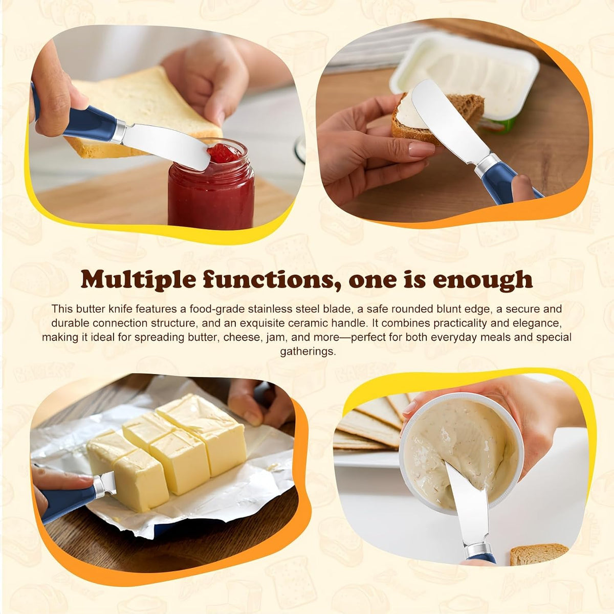 Butter Spreader Knife Set, 2 Pack Butter Knives and Cheese Knives