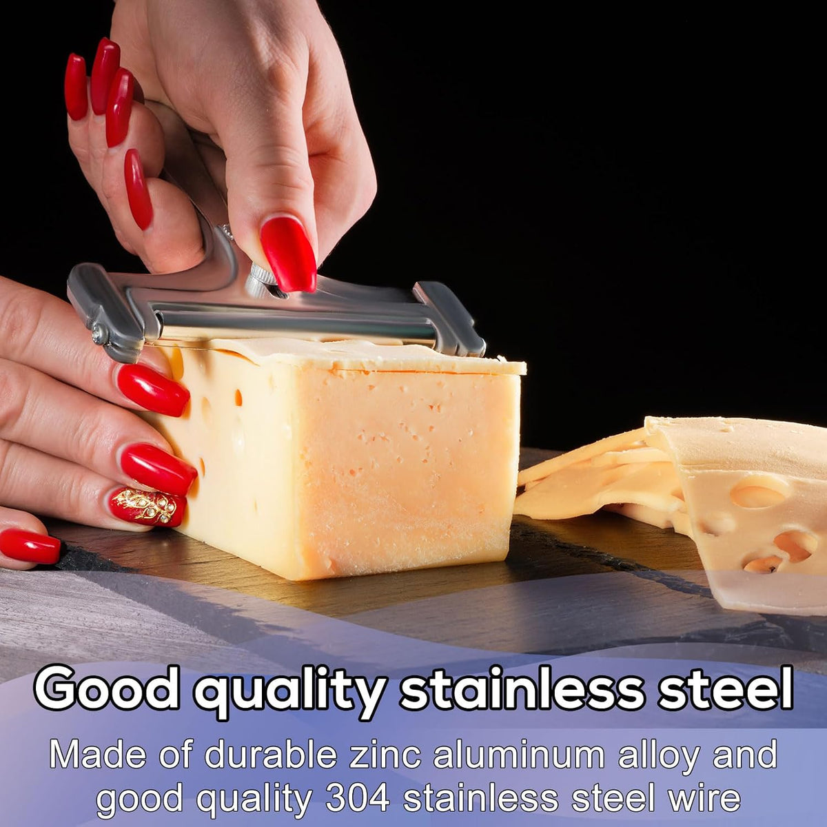 Stainless Steel Wire Cheese Slicer, Handheld Cheese Cutter