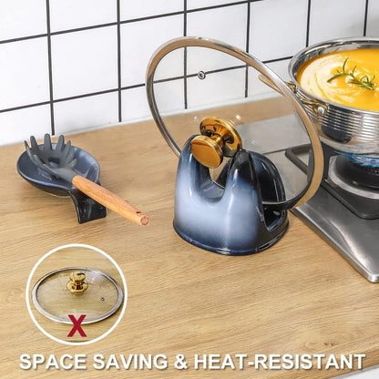 Nihow Ceramic Pot Lid Holder While Cooking for Kitchen Counter/Stove Top