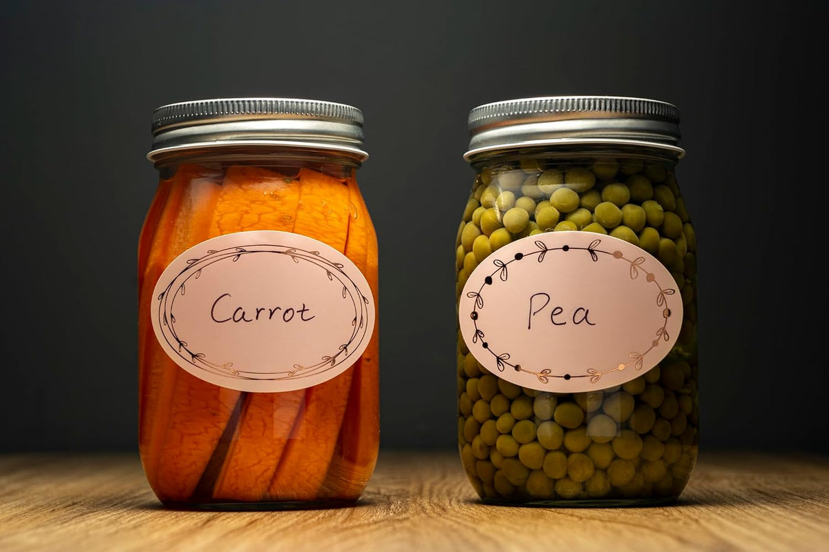 MONEST Waterproof Label Stickers for Jars and Lids, Pantry, Mason Jar, Canning, Spice, Bottle Labels (Red Tulip 2"x3")