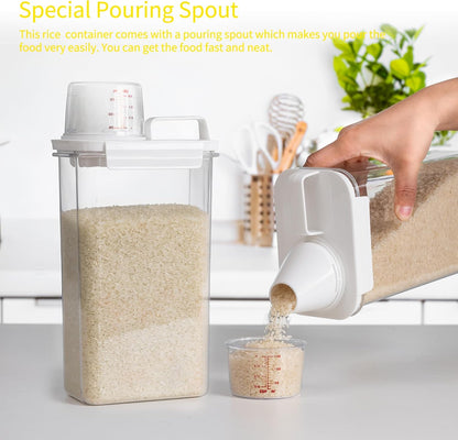 FrutPunch Rice Container,Rice Storage Container,3-5 Lbs Tcereal Storage Container,Suitable for Home Kitchen Rice, Soybean Food Storage,Pet Food Storage Containers (2.3, Liters)