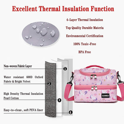 Lunch Bag for Kids Coole Lunch Box Tote for Women Girls Boys Children Student Insulated Bento Bag for School Work Picnic Outdoor Activities
