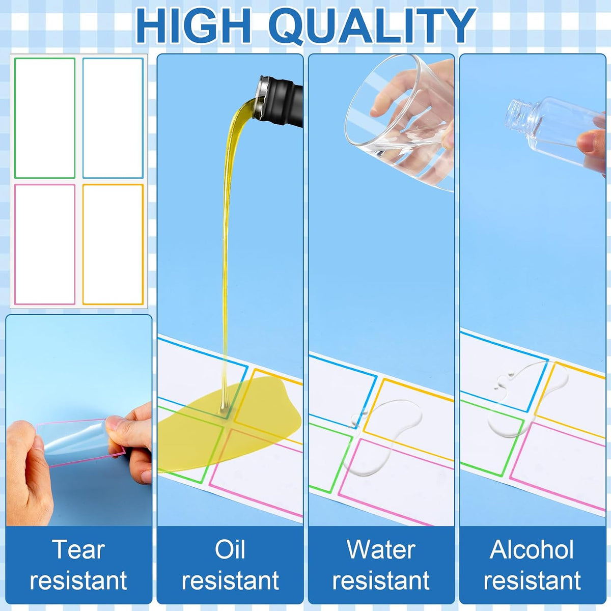 480 Pcs Dry Erase Labels, Dry Erase Stickers, Waterproof Sticker Labels, Removable Labels Easy Peel Off, Reusable Sticky Notes for Food Containers, Office (Retro, Small)