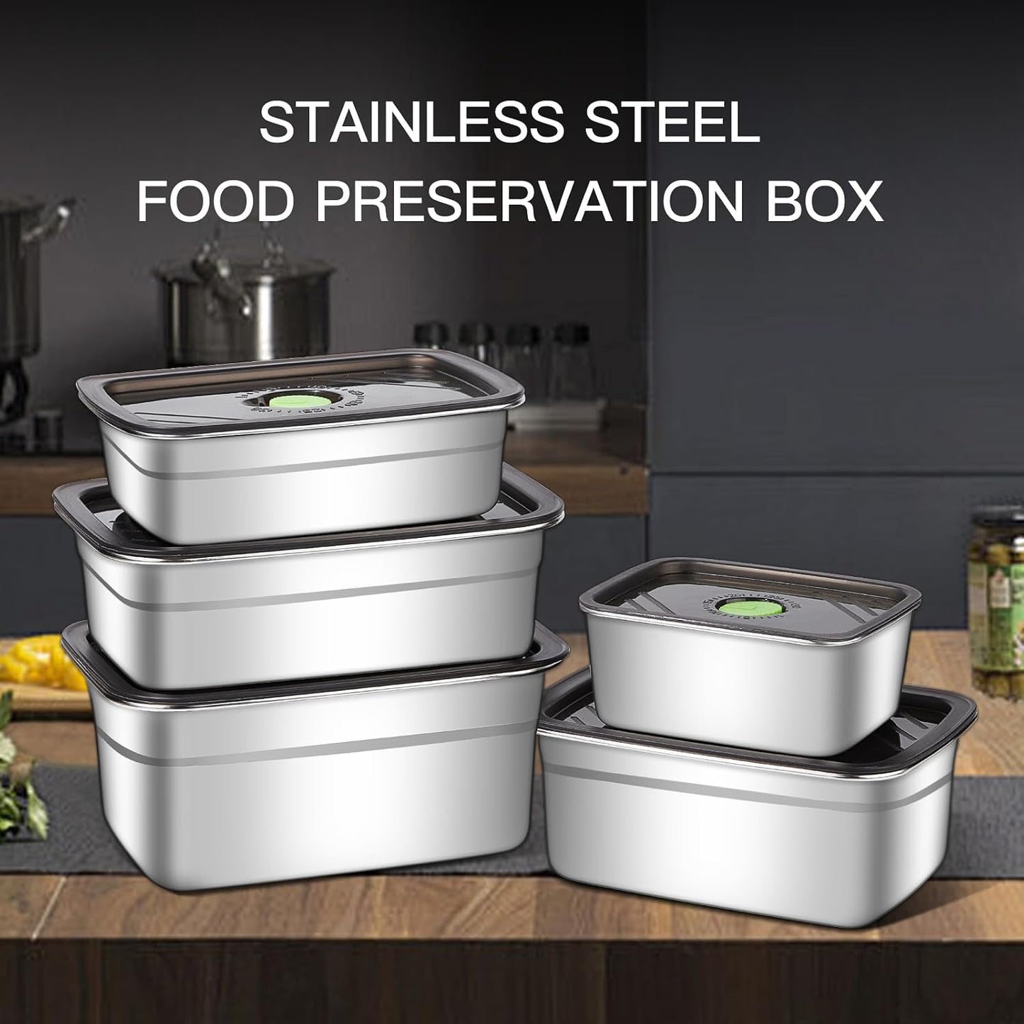 GIUOIDUO stainless steelFood Storage Containers setsstorage box with lidfreezer FrozenKitchen tray with lidOven plateSide dish plate Freezer & Dishwasher Safe