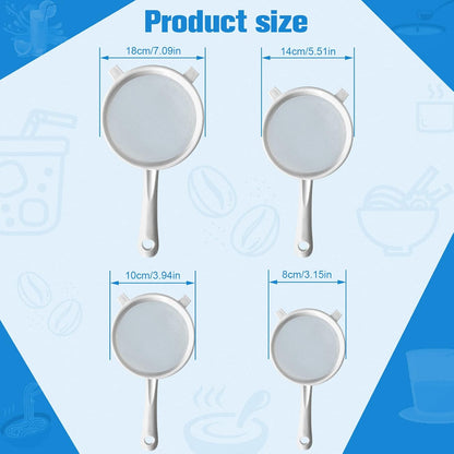Fine Mesh Strainer Set, Plastic Nylon Sieve Colander for Kefir
