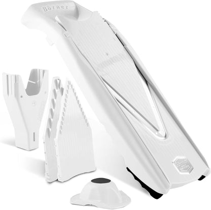 Börner Mandoline Slicer V5 (Basic Set) • Vegetable V-Slicer for Slices in 4 Thickness Settings • Stainless Steel V-Blade • Adjustable Kitchen Slicer for Vegetables & Fruits • Color: Green