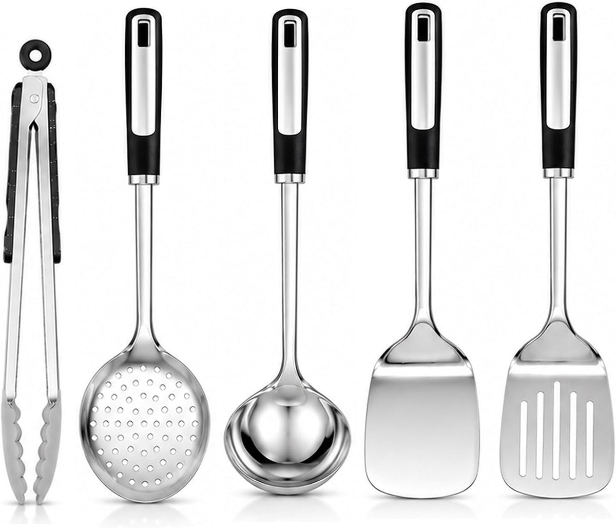 Stainless Steel Cooking Spoon Set, Serving,Slotted & Ladle
