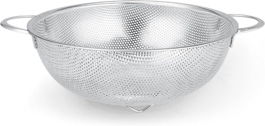 Gulex Colander Stainless Steel 3-Quart with Base, Strainer for Kitchen Food