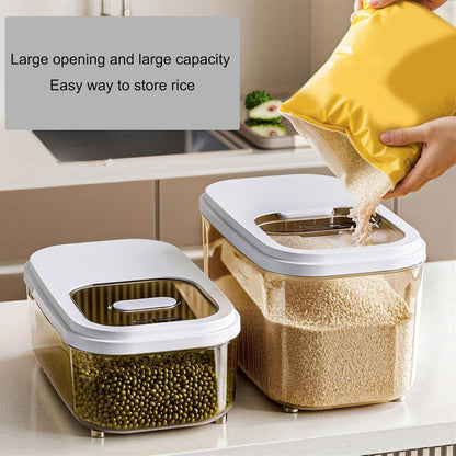 Rice Storage Container, Airtight Food Storage Containers 11-22 Lbs, Rice Dispenser with Measuring Cup and Small Bin for Flour Cereal Pasta Grain, Pet Bird Food Container (Small-11LBS)