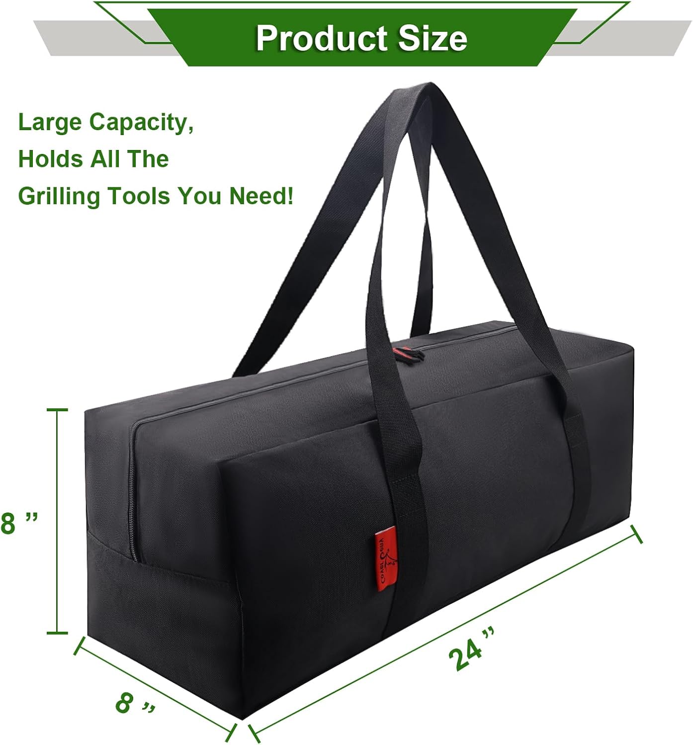 Grill Tool Organizer, BBQ Tool Storage Bag - 20" Heavy-Duty Storage Bag Waterproof 600D Oxford, Folding Design Gift for Camping, Tailgates, Outdoor BBQ Parties (20" Lx6 Wx5 H)